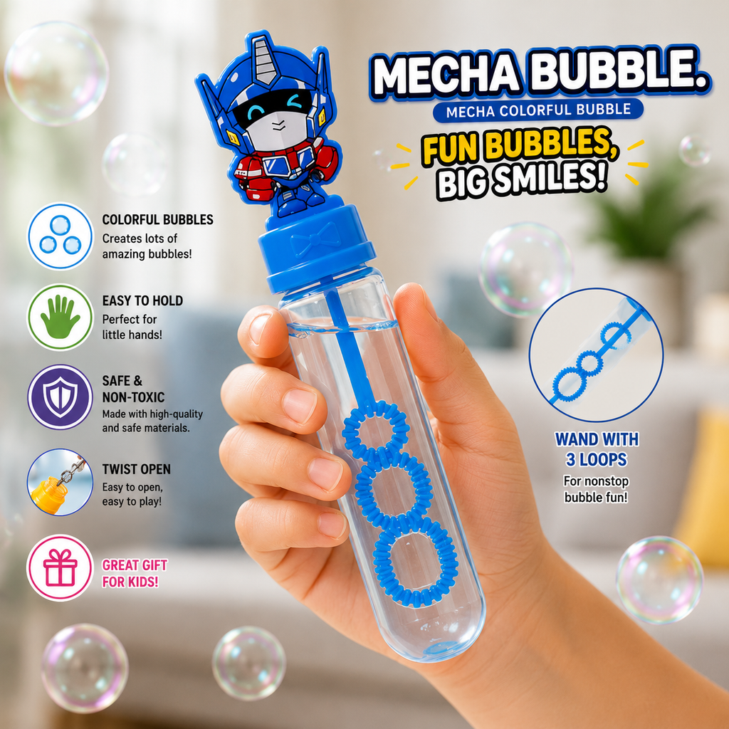 Transform Robot Party Favors Bubble Wands for Kids Rescue Robot Bubbles Birthday Party Supplies Goody Bag Stuffers Bubble Toy 24 pcs