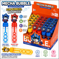 Transform Robot Party Favors Bubble Wands for Kids Rescue Robot Bubbles Birthday Party Supplies Goody Bag Stuffers Bubble Toy 24 pcs