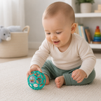 Oball Easy-Grasp Rattle BPA-Free Infant Toy in Teal - Age Newborn and up - 4 Inches
