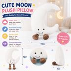 Sun and Moon Plush - Smiling Fun Filled Sun Pillow - 12" Moon and Sunshine Animal Pillow Soft Plush Toy for Children's Birthday Gift (2PCS)