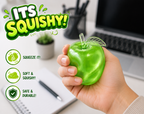 Apple Squishy - Clear Cute Fruit Stress Ball for Adults - Slow Rising Stress Relief - Stress Relief Toy - Soft Cute Fruit Anxiety Relief Doug - Cute Funny Desk Decor (Green)
