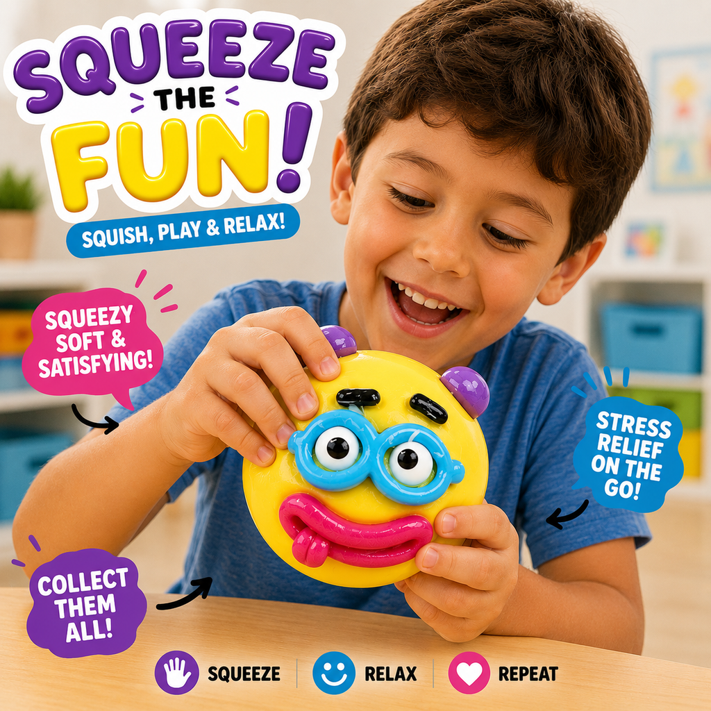 NEW Smushers Squishy - Smushers Dog Face Swap Squishy - Soft Moldable Cute Slow Rise Squeeze Toy - Cute Dog face Stress Relief Toy (Yellow)
