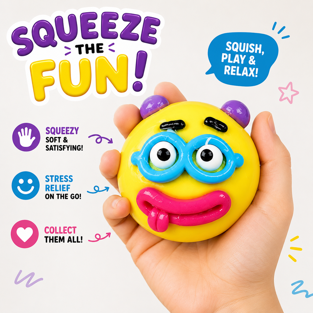 NEW Smushers Squishy - Smushers Dog Face Swap Squishy - Soft Moldable Cute Slow Rise Squeeze Toy - Cute Dog face Stress Relief Toy (Yellow)