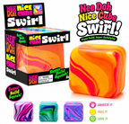 Kiddo Toy World NeeDoh Nice Cube Swirl - Sensory Toy with a Super Solid Squish - Stress Cubes Unique, Swirling Color Blend - Color May Vary (1 Per Pack)