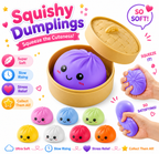 Dumpling Squishy Toys -  Gaint Dumpling Squishy Mystery Box - Assorted Colors - Colorful Squishies Dumplings Stress Balls Toy - Stocking Stuffers with Food Steamer Stretchy Desk Toy