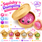 Dumpling Squishy Toys -  Gaint Dumpling Squishy Mystery Box - Assorted Colors - Colorful Squishies Dumplings Stress Balls Toy - Stocking Stuffers with Food Steamer Stretchy Desk Toy
