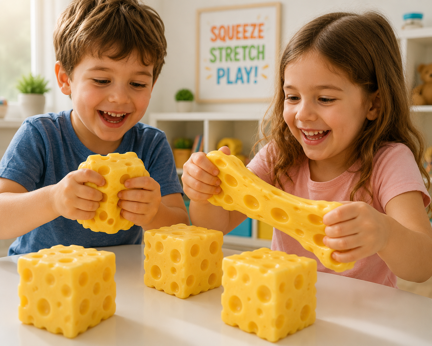 Cheese Squishy - Stress Relief - Original Sensory Food Squishy - Stress Relief Fidget Toy - Stress Balls for Adults