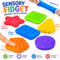 Squishy Sensory Toys for Kids Toddlers - 6 Pcs Set Super Soft & Textured Sensory Fidget Toy for Autistic Children Special Needs - Stress Calming Toys for Kids - Baby Stocking Stuffers Fidget Toy for Autism - ADHD