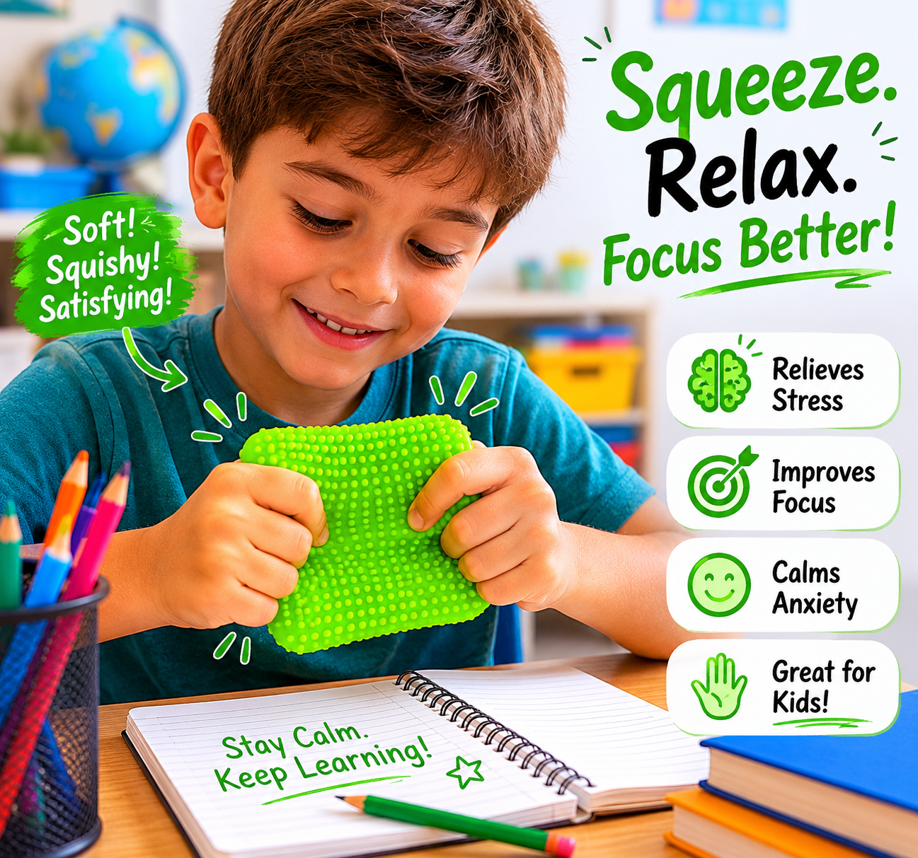 Squishy Sensory Toys for Kids Toddlers - 6 Pcs Set Super Soft & Textured Sensory Fidget Toy for Autistic Children Special Needs - Stress Calming Toys for Kids - Baby Stocking Stuffers Fidget Toy for Autism - ADHD