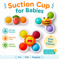 Strong Suction Cup Fidget - Rotating Sensory Bath Toys for Baby Christmas Stocking Stuffers - Airplane Car Travel Table & Window Toys for Toddler Boys and Girls - 10+ Months