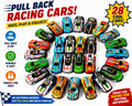 28 Pack Pull Back Cars for Kids - Mini Vehicles Toy Bulk Party Favor Race Cars Toys - Goodie Bag Stuffers - Pinata Fillers for Boys Girls Toddlers