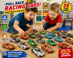 28 Pack Pull Back Cars for Kids - Mini Vehicles Toy Bulk Party Favor Race Cars Toys - Goodie Bag Stuffers - Pinata Fillers for Boys Girls Toddlers