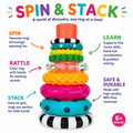 Sassy Stacks of Circles Stacking Ring STEM Learning Toy, Age 6+ Months, Multi, 9 Piece Set