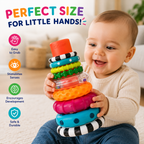 Sassy Stacks of Circles Stacking Ring STEM Learning Toy, Age 6+ Months, Multi, 9 Piece Set