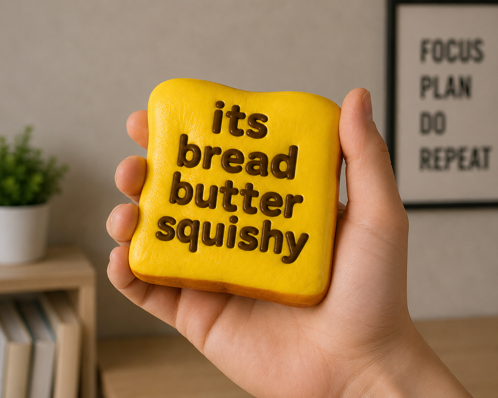 Bread Butter Squishy - Slow Rising Squishy - Stocking Stuffers - Stress Balls - Stress Relief & Fidget Toys for ADHD - Party Favor Gift