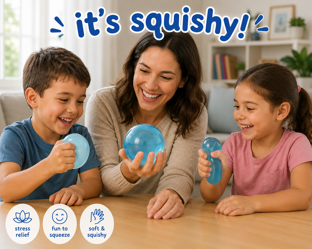Coconut Oil Stress Ball Dumpling Squishy Squeeze Ball - Blue