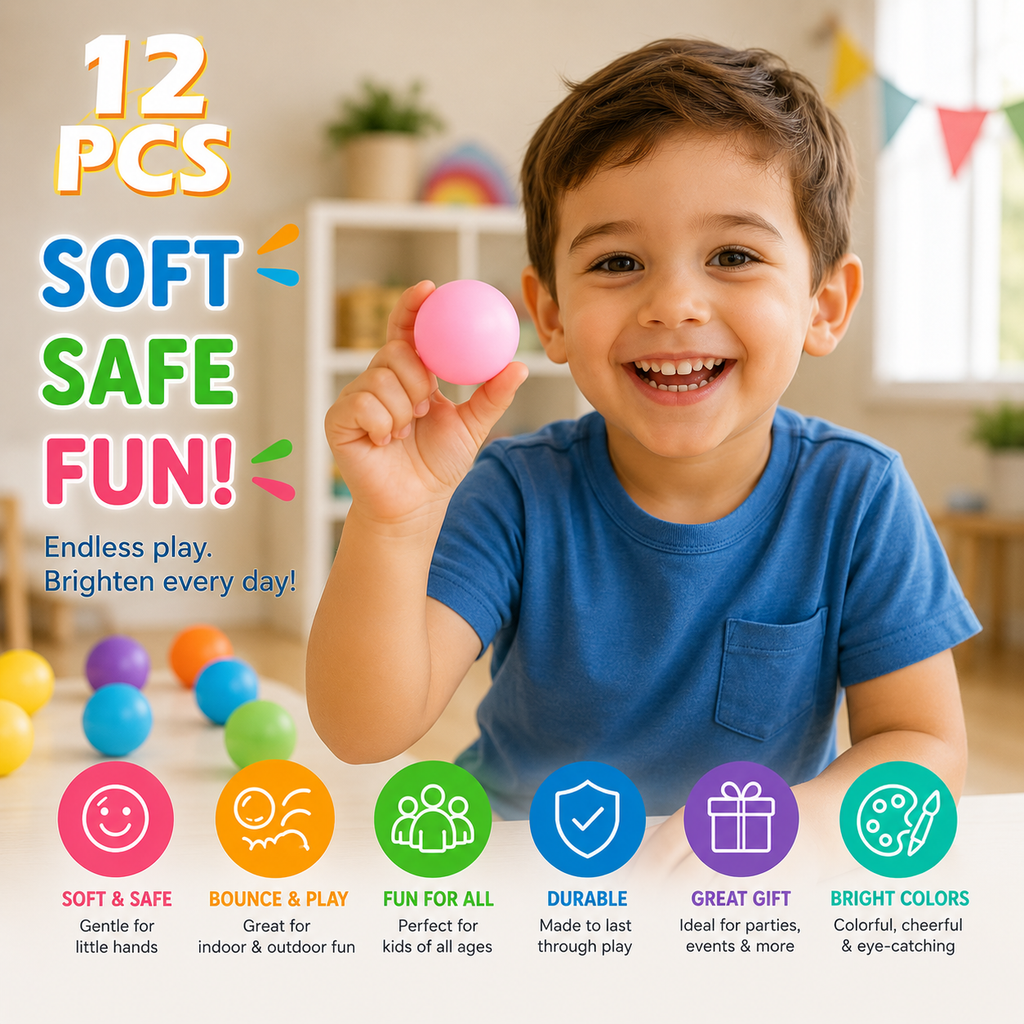 12 Pcs Stress Balls Set for Adults and Kids - Squishy Ball Sensory Fidget Toys for Anxiety Relief - Squeeze Ball Party Favors Bulk Pack - Classroom Prize - Birthday Halloween