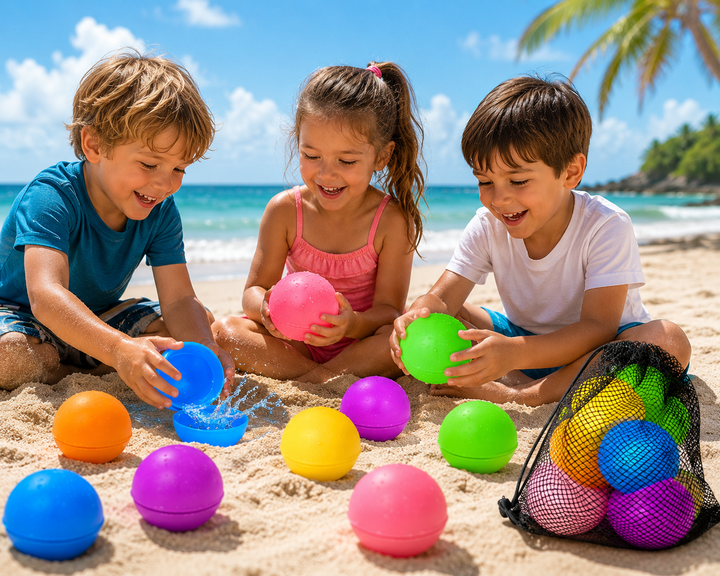12Pcs Reusable Water Balloons - Pool Beach water Toys for Boys and Girls - Outdoor Summer Toys for Kids Ages 3-12