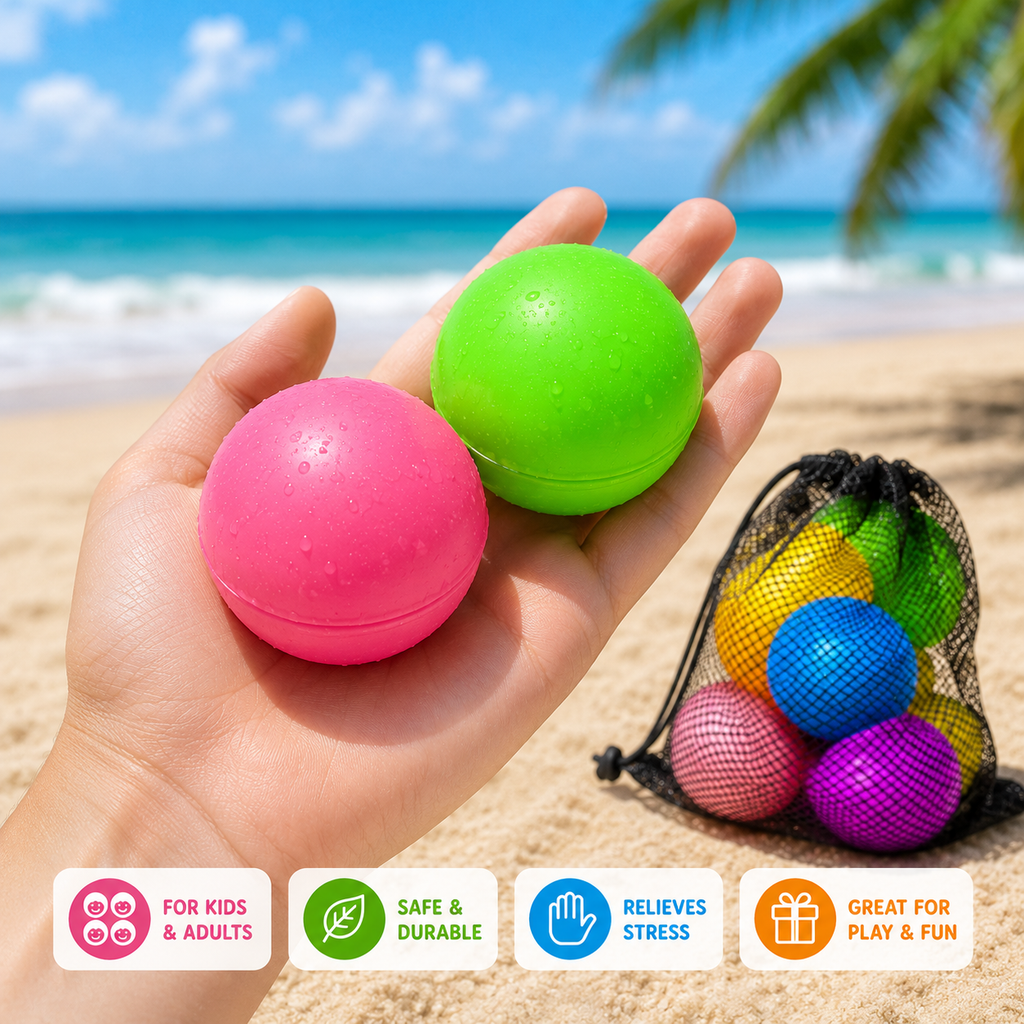 12Pcs Reusable Water Balloons - Pool Beach water Toys for Boys and Girls - Outdoor Summer Toys for Kids Ages 3-12