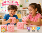 Pink Cheese Squishy - Squeeze Cheese Toys with Soft Skin-Feel for Stress & Anxiety Relief Fidget