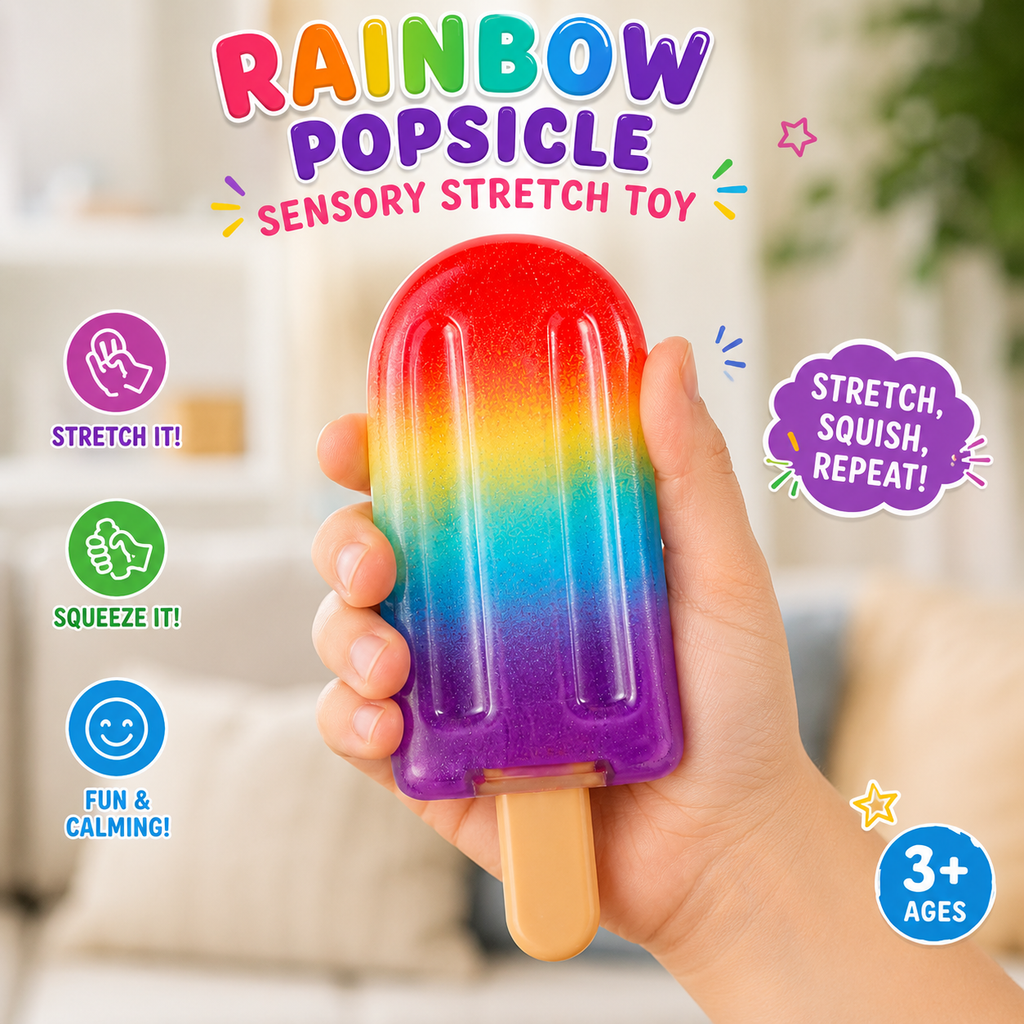 Popsicle Squishy Squeeze Toys - Malt Sugar Ice Cream Squishies Slow Rising Sensory Fidget Travel Toys for Adults - Kids - and Teens – Summer Classroom Prize