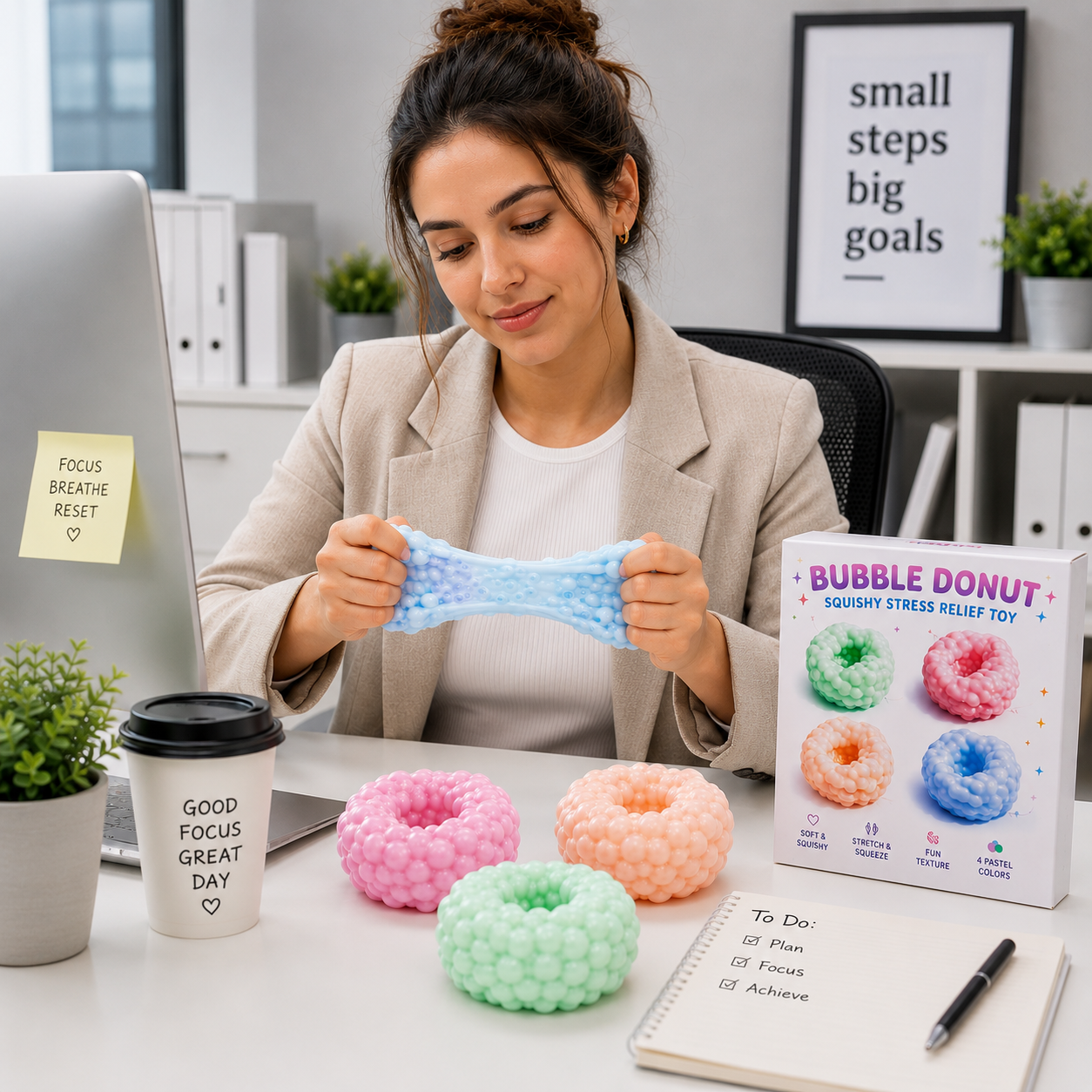 4PCS Crunchy Squishy Stress Ball for Kids and Adult - Soft Crunchy Stress Ball for Anxiety Stress Relief Focus Relaxing - Shapeable Sensory Squeeze Fidget Toys for Office Travel Student Classroom Prizes