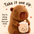 Cute Capybara Plush with Boba - 13-inch Kawaii Capybara Stuffed Animal Pillow Soft Stuffed Plush Toy - Capybara Party Decoration, Kawaii Hugging Gifts for Kids