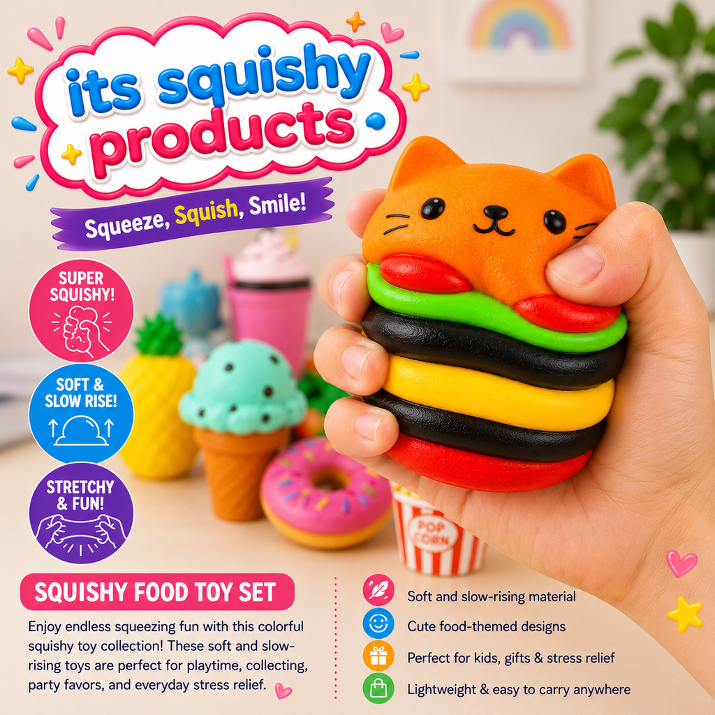 Slow Rising Jumbo Squishies Toys Set - 9 Pack Soft Kawaii Squishy Hamburger Popcorn Cake Ice Cream Donut Stress Relief Squeeze Toy for Boys and Girls