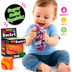 Kiddo Toy World NeeDoh Nice Cube Swirl - Sensory Toy with a Super Solid Squish - Stress Cubes Unique, Swirling Color Blend - Color May Vary (1 Per Pack)