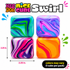Kiddo Toy World NeeDoh Nice Cube Swirl - Sensory Toy with a Super Solid Squish - Stress Cubes Unique, Swirling Color Blend - Color May Vary (1 Per Pack)