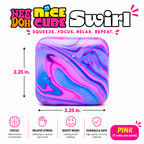 Kiddo Toy World NeeDoh Nice Cube Swirl - Sensory Toy with a Super Solid Squish - Stress Cubes Unique, Swirling Color Blend - Color May Vary (1 Per Pack)