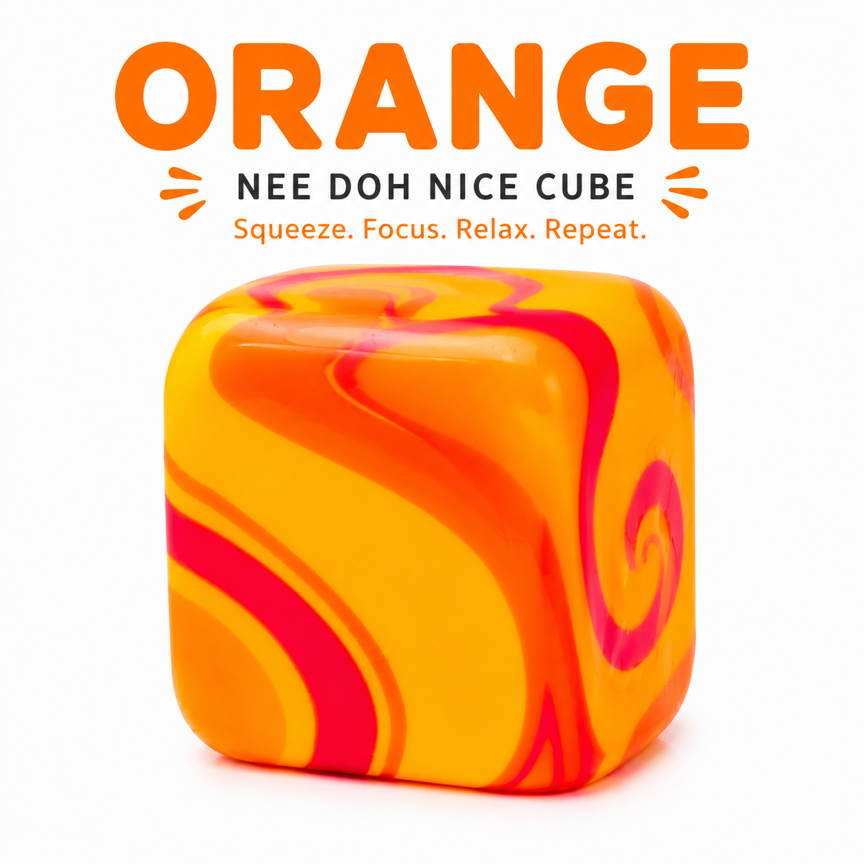 Kiddo Toy World NeeDoh Nice Cube Swirl - Sensory Toy with a Super Solid Squish - Stress Cubes Unique, Swirling Color Blend - Color May Vary (1 Per Pack)