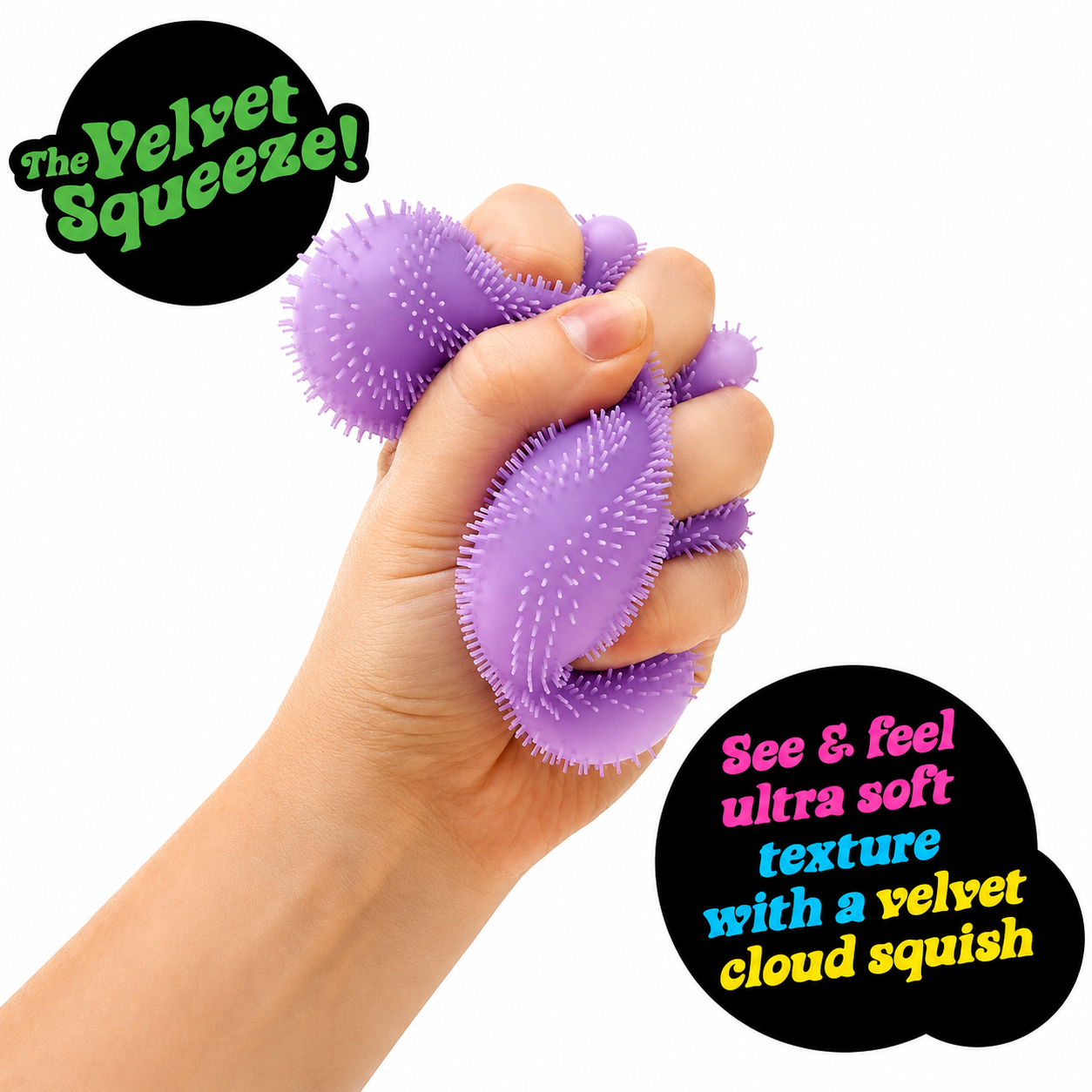 Kiddo Toy World NeeDoh Fuzz Ball Wonder Waves - Montessori toys - Assorted Color - Sensory Toy with a Velvet Texture and Soft Cloud Squish - Sensory Toys For Kids-Squish Toys - Wavy Pattern You Can See and Feel - Ages 3 and Up - One Per Pack
