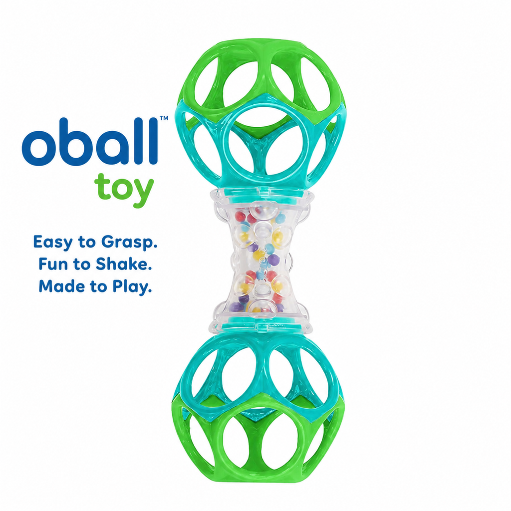 Oball Shaker Rattle Toy - Ages Newborn Plus  - Baby Toys 0-6 Months Infant Toys - 0-3 Months Infant Rattles - Baby Rattle