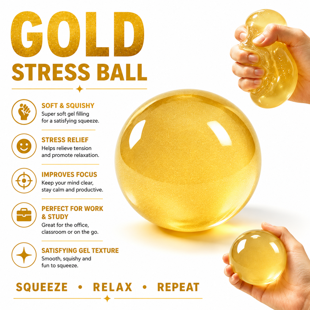 Coconut Oil Squishy - 2026 New Coconut Oil Stress Ball Dumpling Squishy - Slow Rising Squeeze Balls for Stress Relief (Golden)