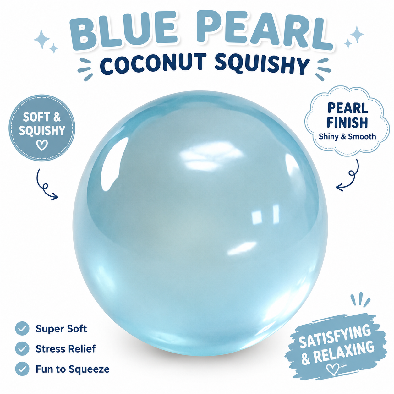 4 PCS Squishy Toy Set Baby Donut Coconut Cube Soft Squeeze Sensory Fidget Toys