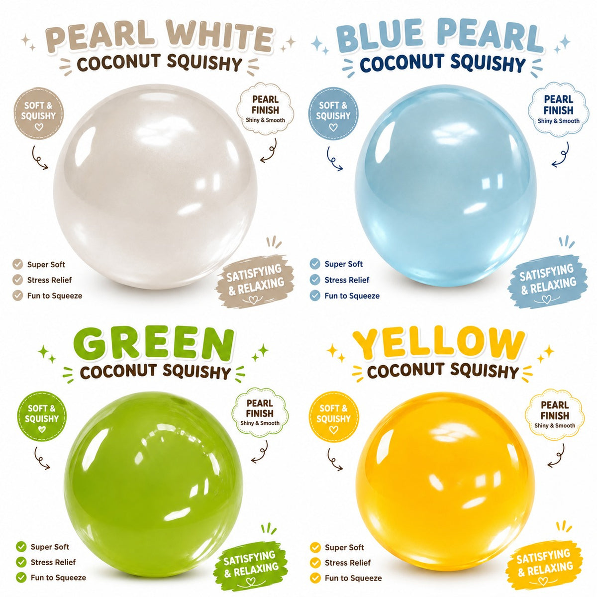 Coconut Oil Squishy - Coconut Oil Slow Rising Squeeze Stress Ball Clear Jelly Bubblegum Texture Coconut Oil Squishy Toy