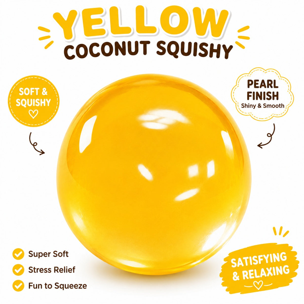 Coconut Oil Squishy - Coconut Oil Slow Rising Squeeze Stress Ball Clear Jelly Bubblegum Texture Coconut Oil Squishy Toy