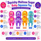 Baby Squishy Oversized Glossy Doll Toy Sparkling Soft Rubber Stress Relief Toy Stress Relief Cute Maltose Doll for Teens and Adults Anxiety Relief Party Gift
