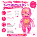 Baby Squishy Oversized Glossy Doll Toy Sparkling Soft Rubber Stress Relief Toy Stress Relief Cute Maltose Doll for Teens and Adults Anxiety Relief Party Gift