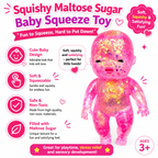 Baby Squishy Oversized Glossy Doll Toy Sparkling Soft Rubber Stress Relief Toy Stress Relief Cute Maltose Doll for Teens and Adults Anxiety Relief Party Gift