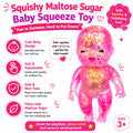 Baby Squishy Oversized Glossy Doll Toy Sparkling Soft Rubber Stress Relief Toy Stress Relief Cute Maltose Doll for Teens and Adults Anxiety Relief Party Gift