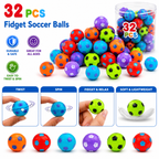 32PCS Fidget Spinner Balls Soccer World Cup Party Favors Bulk for Kids 4-8 8-12 Goodie Treat Bag Stuffers Classroom Treasure Toys Carnival Prize Pinata Filler Birthday Trinket Return Gifts