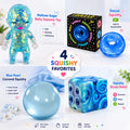 4 PCS Squishy Toy Set Baby Donut Coconut Cube Soft Squeeze Sensory Fidget Toys