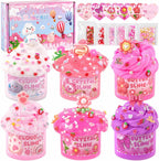 6 Pack Slimes - Pink Slime Kids - Cloud Slime kit for Girls Ages 8-12 - Toys for Girls and Boys - for Kids Slime Set Party kit Goodie Bag Stuffers - 4 5 6 7 8 9 10 Year Old Girl Birthday Gift Cute Stuff