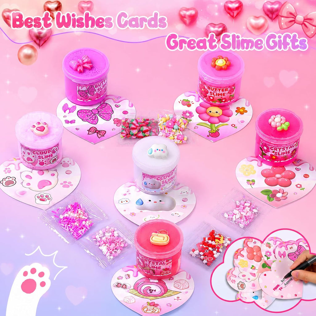 6 Pack Slimes - Pink Slime Kids - Cloud Slime kit for Girls Ages 8-12 - Toys for Girls and Boys - for Kids Slime Set Party kit Goodie Bag Stuffers - 4 5 6 7 8 9 10 Year Old Girl Birthday Gift Cute Stuff