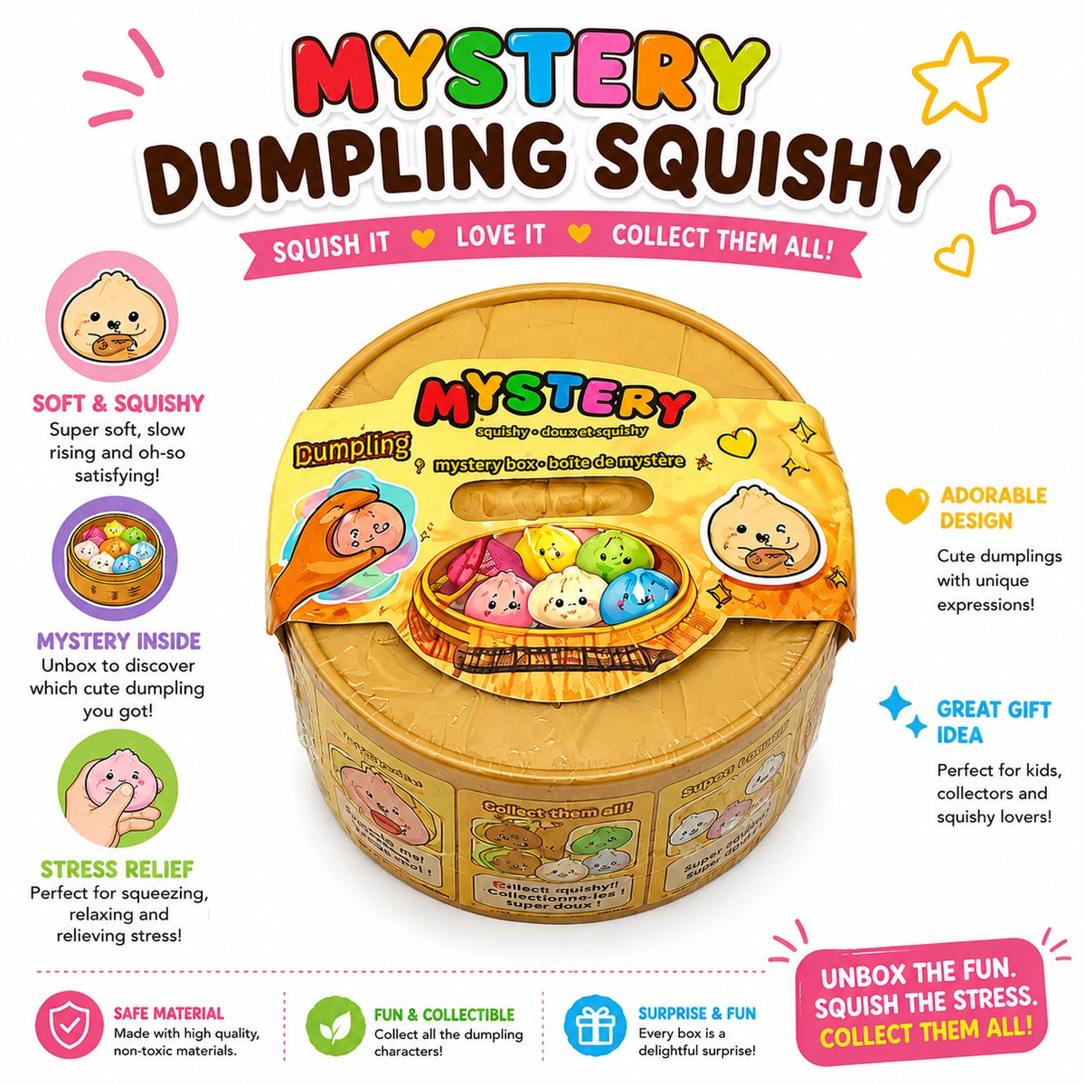 Mystery Dumpling Squishy Surprise Box Slow Rising Kawaii Fidget Toy