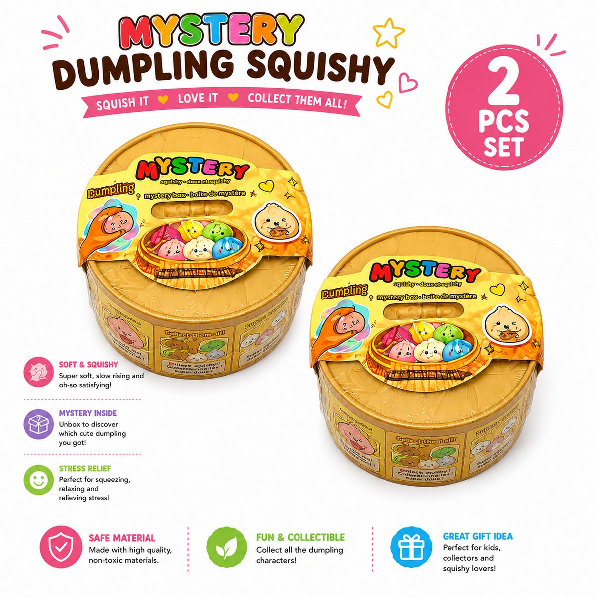 Mystery Dumpling Squishy Surprise Box Slow Rising Kawaii Fidget Toy