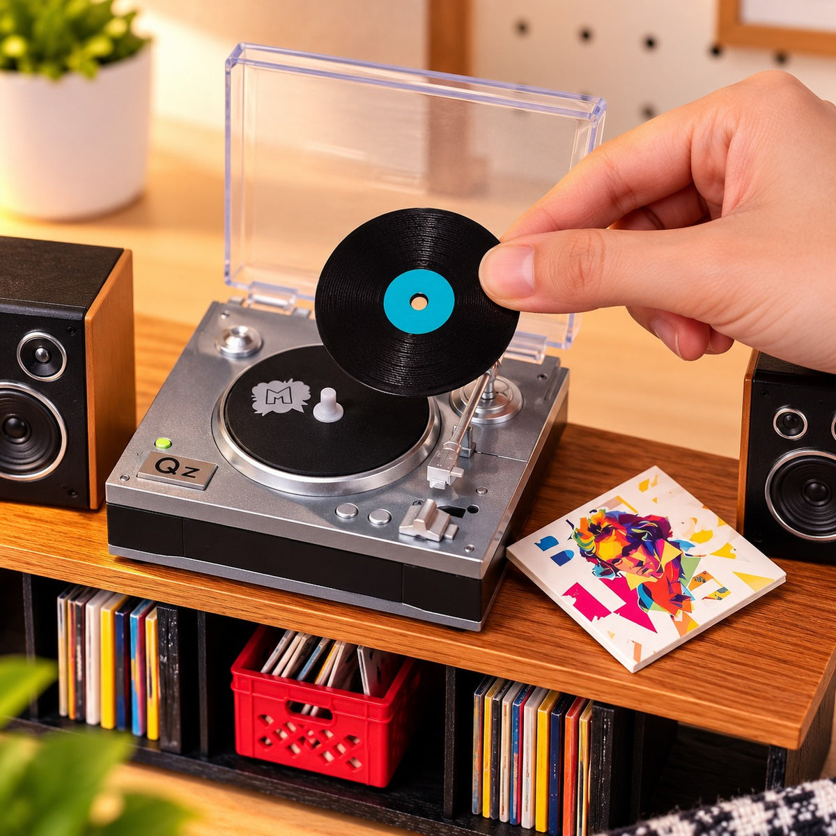MGA's Miniverse Real Music Record Player Mini Collectibles Mini Playable Record Player Featuring Beethoven