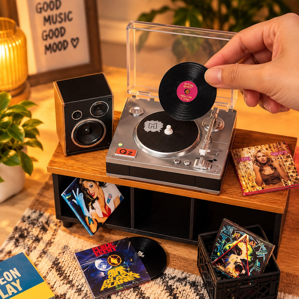 MGA's Miniverse Real Music Record Player Mini Collectibles Mini Playable Record Player Featuring Beethoven
